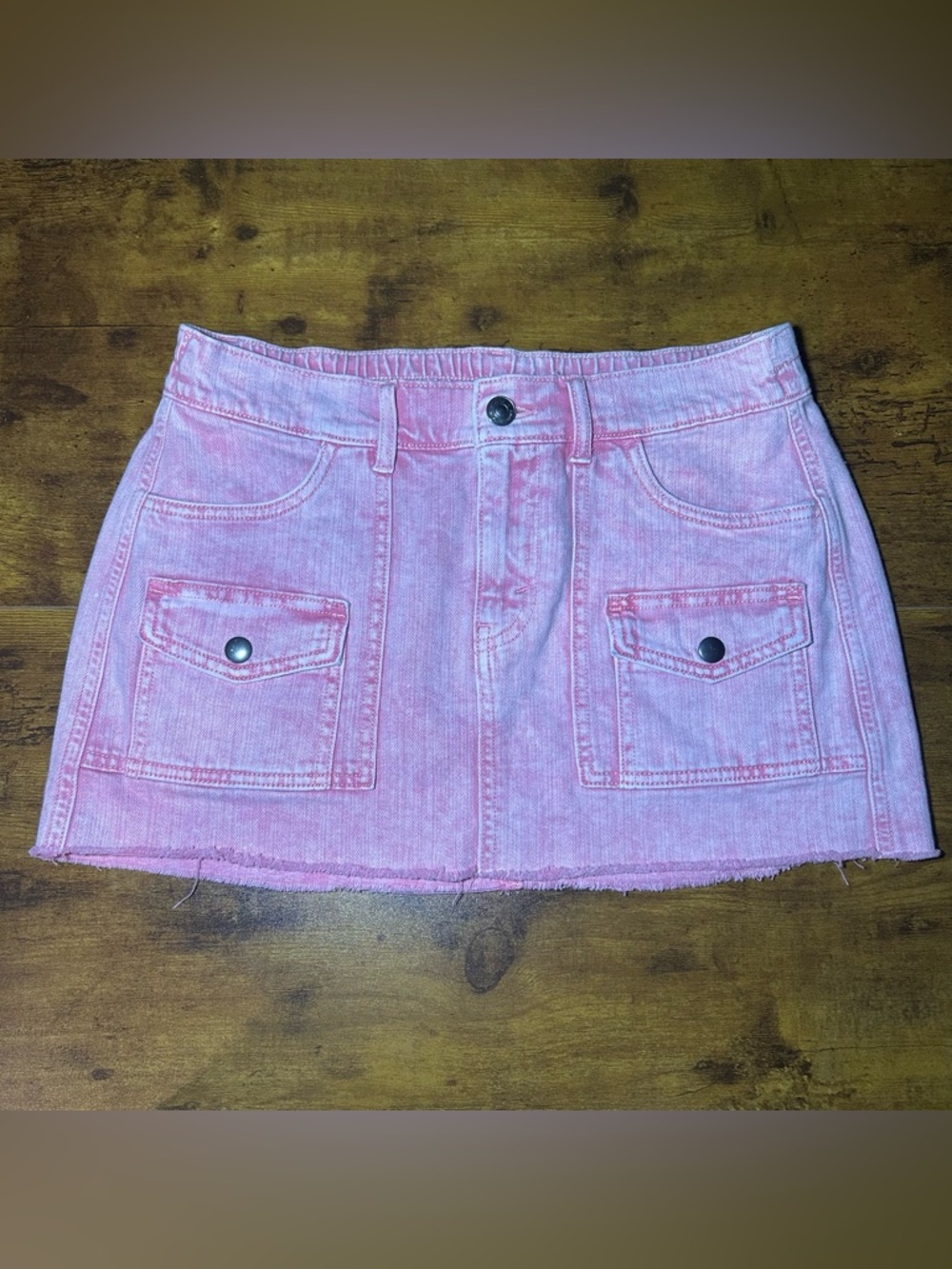 Aerie Pink Denim Skirt
